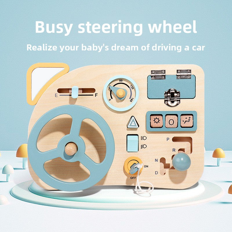 Montessori Wooden Steering Wheel Educational Toy for Kids