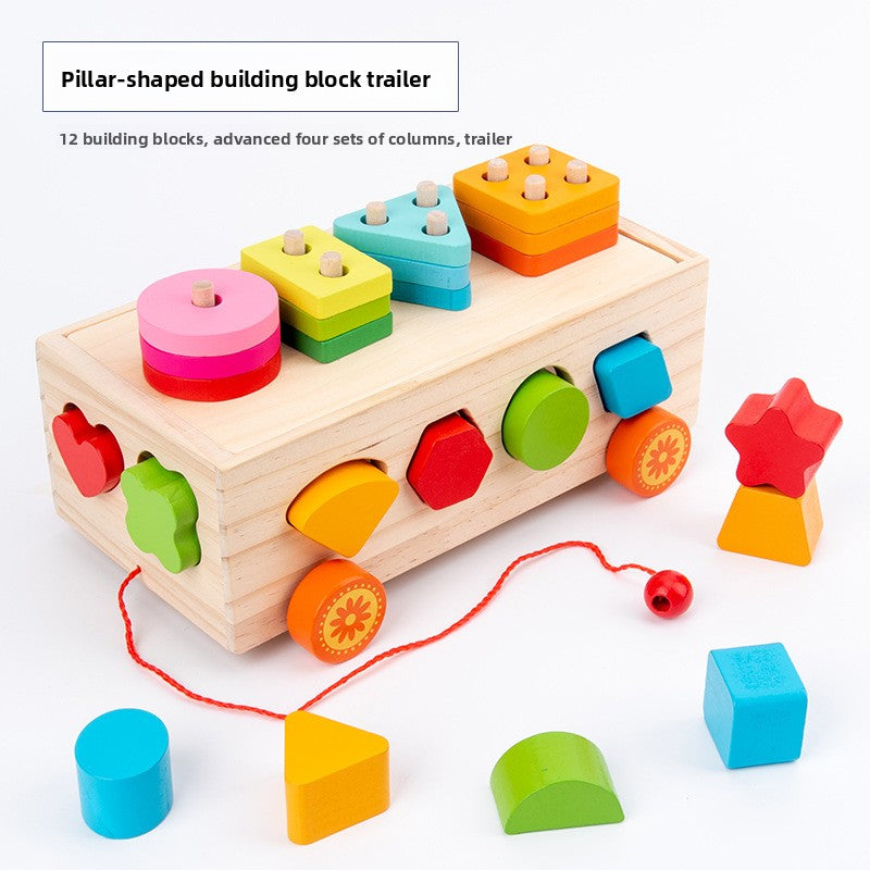 Montessori Educational Shape Sorting Toy Trailer