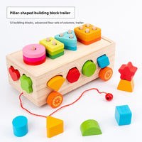 Montessori Educational Shape Sorting Toy Trailer