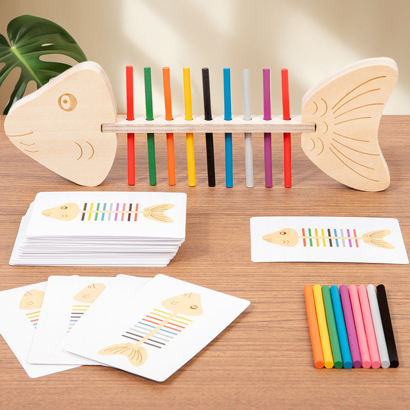 Montessori Fishbone Color Matching Educational Toy for Kids