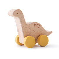 1 piece of birch wood Montessori toy dinosaur with wheels, multi-variant style