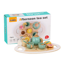 Wooden imitation house tea set