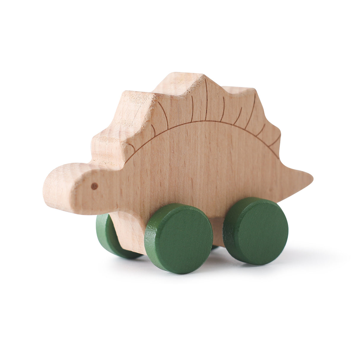 1 piece of birch wood Montessori toy dinosaur with wheels, multi-variant style