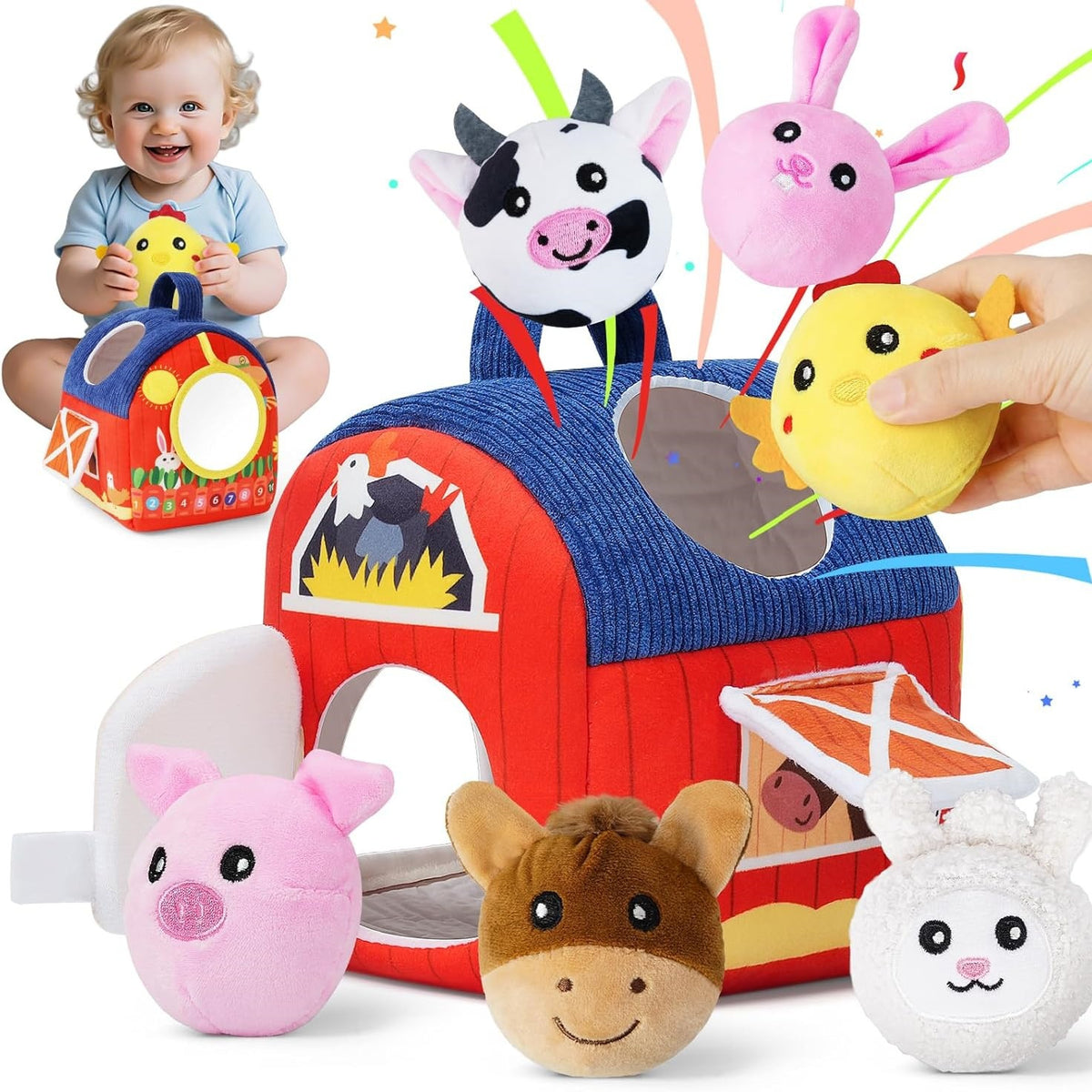Plush Sensory Educational Toy for Toddlers