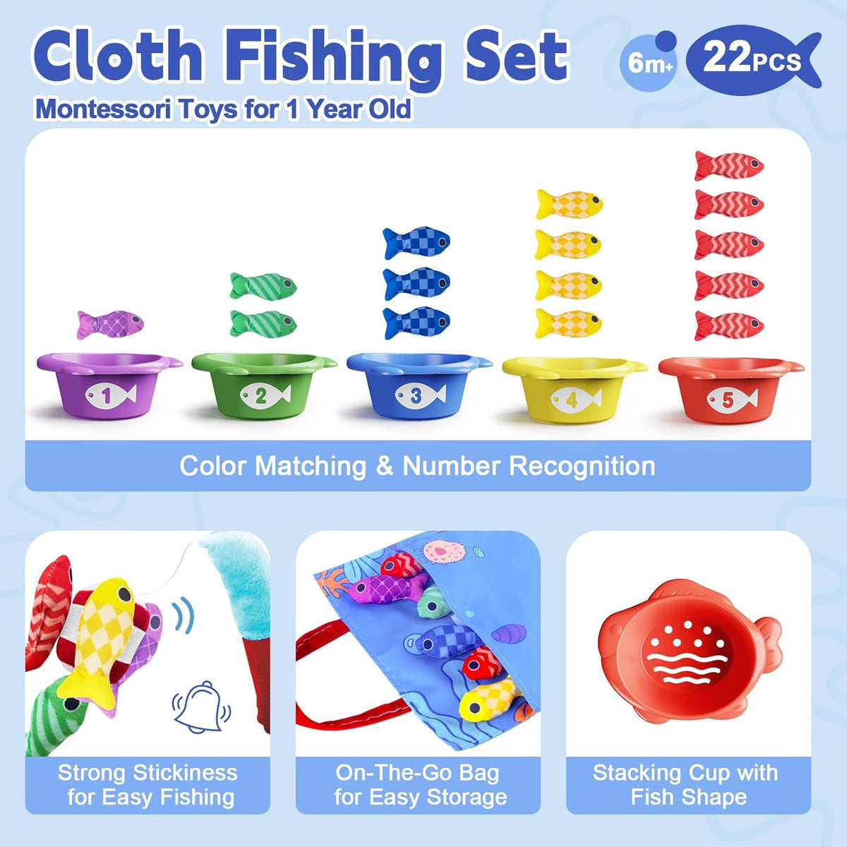 Infant Fabric Montessori Fishing Toy