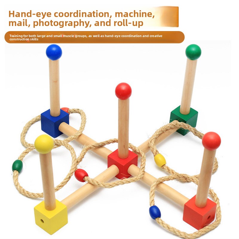 Wooden Ring Toss Coordination Toy