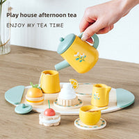 Wooden imitation house tea set