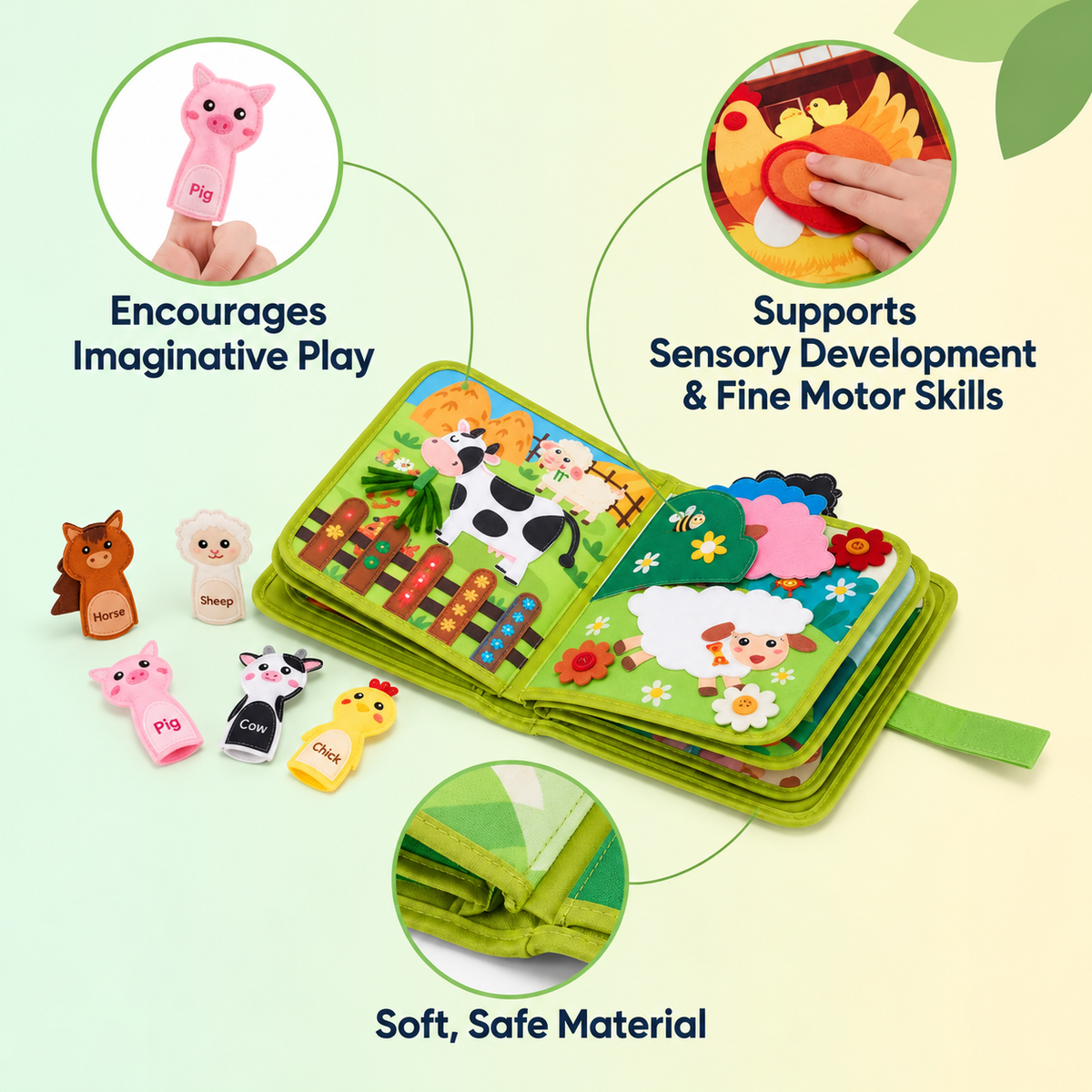 Felt Farm Animal Puppet Book
