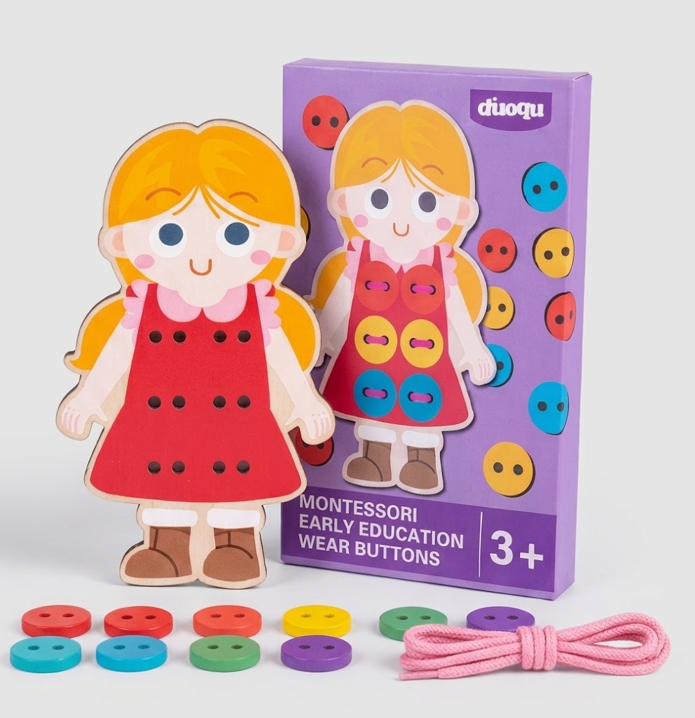 Wooden Lacing & Buttoning Practice Toy